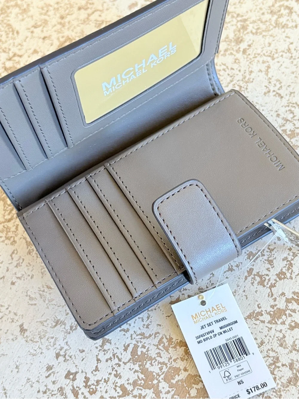 Michael Kors Gray MK Signature Satchel with Matching Wallet